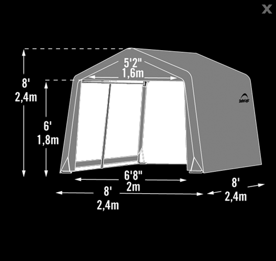 ShelterLogic  Shed-in-a-Box 8' x 8' x 8'  Peak Style Grey Storage Shed