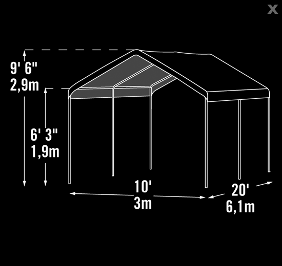 ShelterLogic Max AP Canopy 10 ft. x 20 ft. - 6 Legs