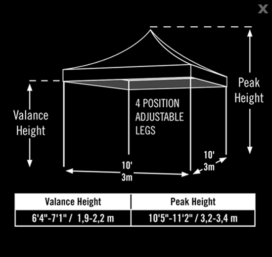 ShelterLogic Pro Series - 10 ft. x 10 ft. Straight Leg /Truss Top w/ Wheeled storage bag