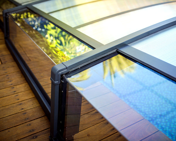 Majorca 15 ft. x 28 ft. Pool Enclosure Kit- Grey Structure