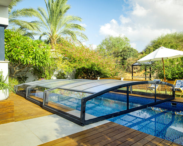 Majorca 15 ft. x 28 ft. Pool Enclosure Kit- Grey Structure