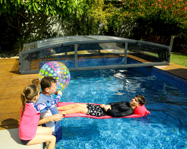 Majorca 15 ft. x 28 ft. Pool Enclosure Kit- Grey Structure