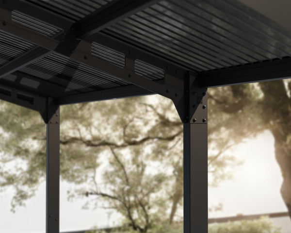 Canopia by Palram - Sydney 20 ft. x 20 ft. APEX Double Carport Kit - Black Frame