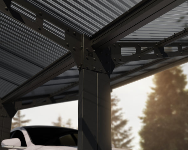 Canopia by Palram - Sydney 20 ft. x 20 ft. WINGS Double Carport Kit - Black Frame