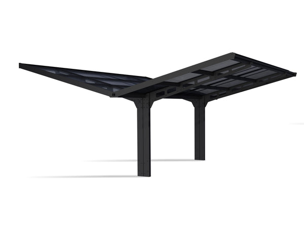 Canopia by Palram - Sydney 20 ft. x 20 ft. WINGS Double Carport Kit - Black Frame