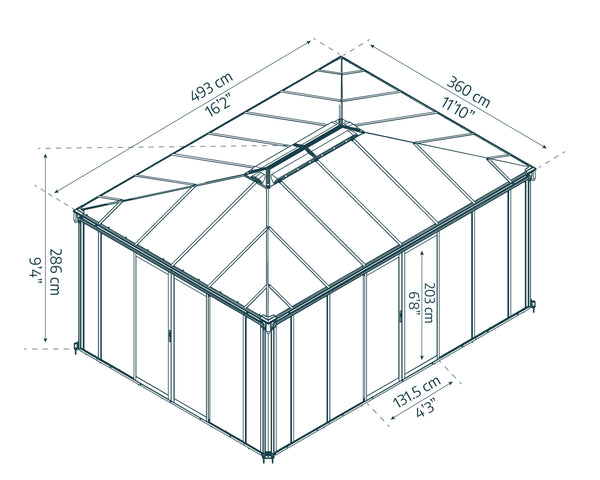 Canopia by Palram Ledro Enclosed Garden Gazebo / Hot Tub Enclosure Solarium