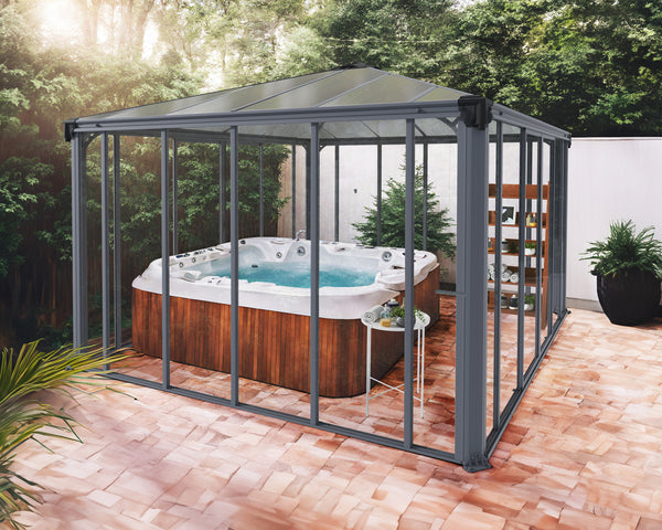 Canopia by Palram Ledro Enclosed Garden Gazebo / Hot Tub Enclosure Solarium