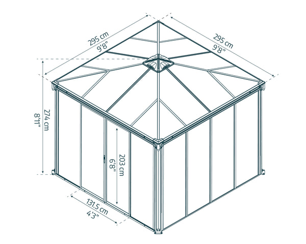 Canopia by Palram Ledro Enclosed Garden Gazebo / Hot Tub Enclosure Solarium