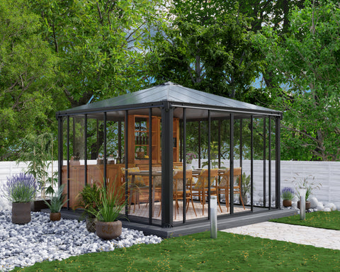 Canopia by Palram Ledro Enclosed Garden Gazebo / Hot Tub Enclosure Solarium