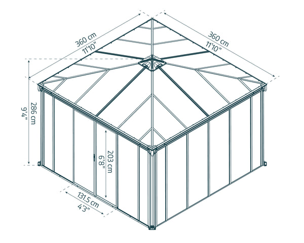 Canopia by Palram Ledro Enclosed Garden Gazebo / Hot Tub Enclosure Solarium