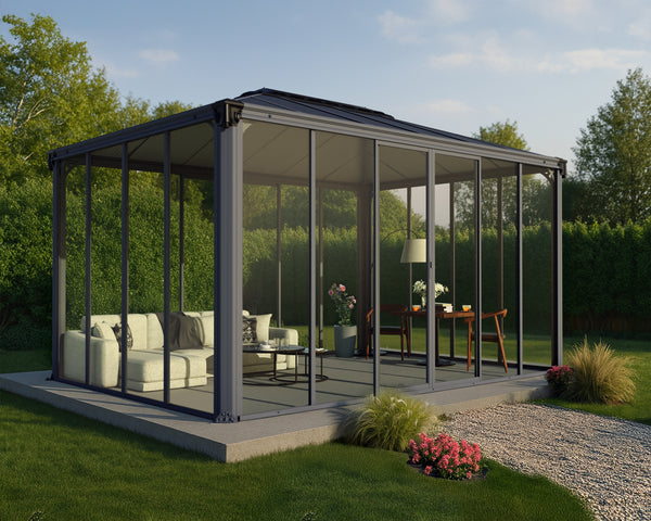 Canopia by Palram Ledro Enclosed Garden Gazebo / Hot Tub Enclosure Solarium