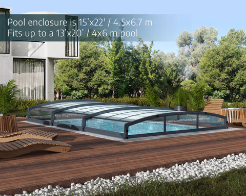 Majorca 15 ft. x 22 ft. Pool Enclosure Kit- Grey Structure