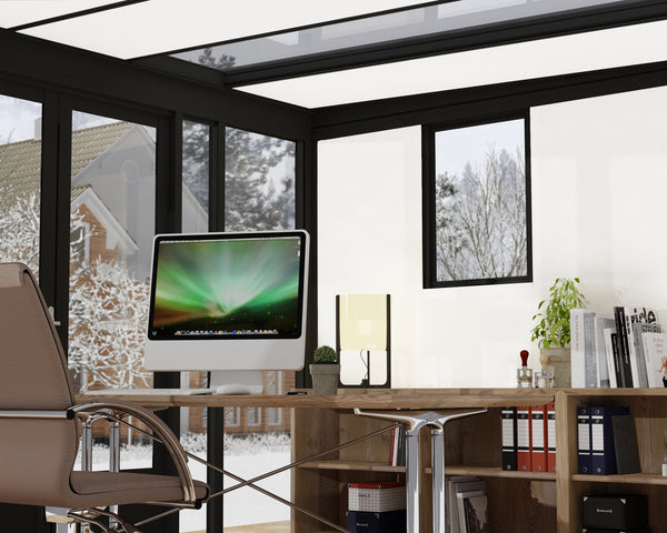 Copenhagen 10 ft. x 12 ft. Garden Office Kit - Black Structure & Clear Glazing