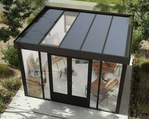 Copenhagen 10 ft. x 12 ft. Garden Office Kit - Black Structure & Clear Glazing