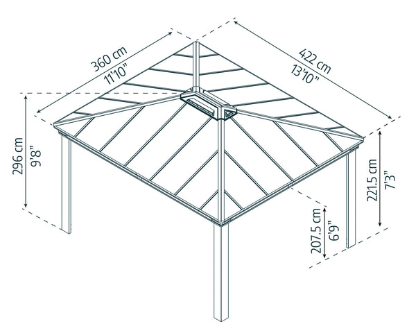 Canopia by Palram Dallas Gazebo Kits - Grey