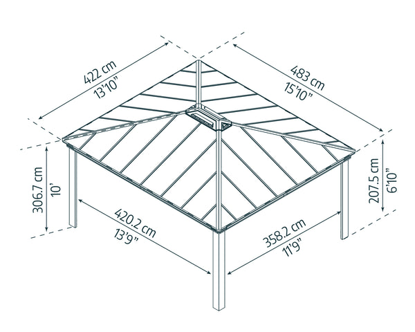 Canopia by Palram Dallas Gazebo Kits - Grey