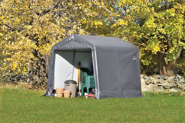 ShelterLogic  Shed-in-a-Box 8' x 8' x 8'  Peak Style Grey Storage Shed