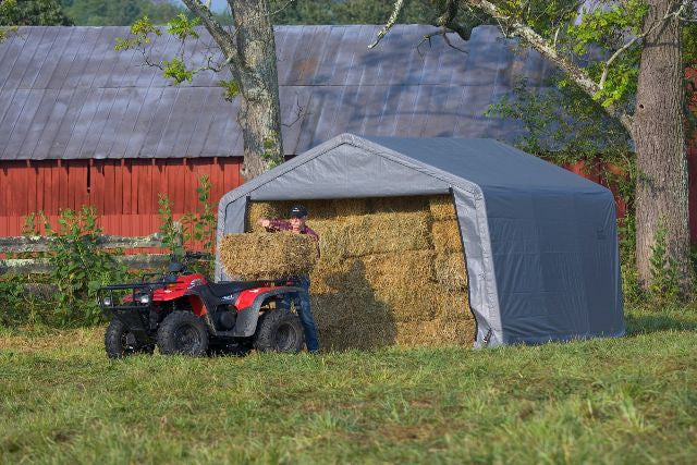 ShelterLogic Shed-in-a-Box 12' x 12' x 8' Peak Style Grey Storage